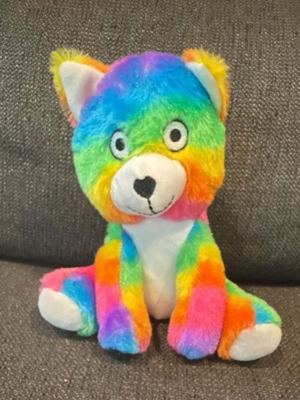 Toy Factory Rainbow Tie-Dye Husky Dog Plush Stuffed Animal